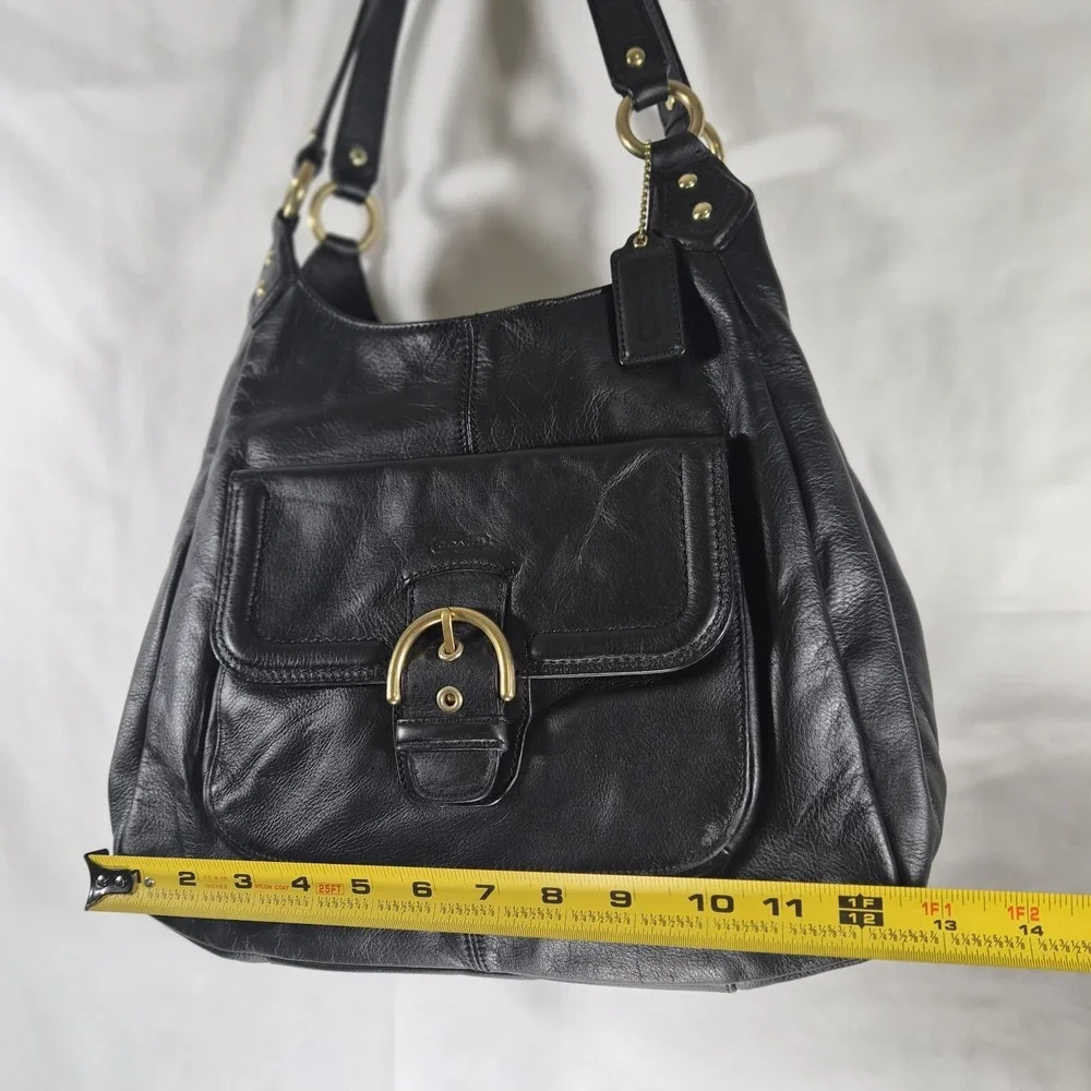 Y2k Coach Campbell F24686 Black Leather Hobo Shoulder Bag Purse Handbag